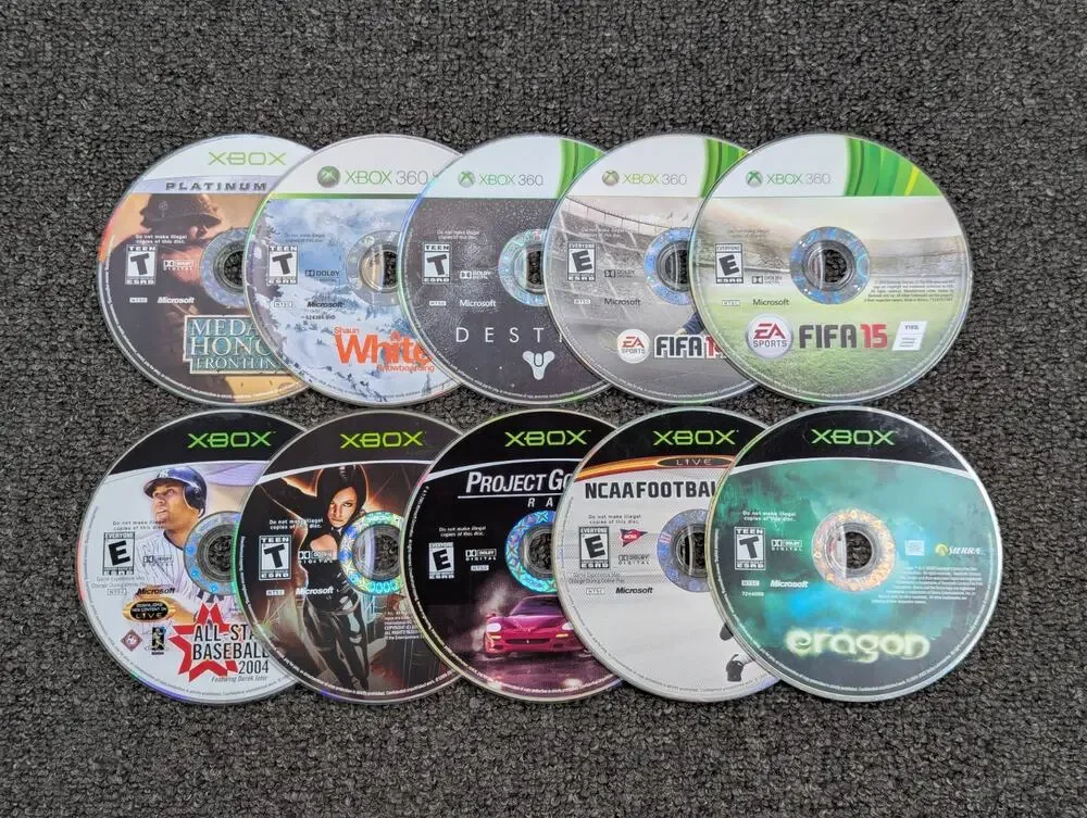 Lot of 10 Xbox 360 + Xbox Games Loose Discs in Jewel Cases Tested